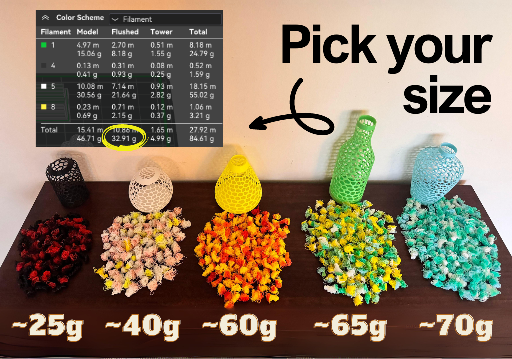 Filament Purge / Poop Decorative Flower Vase Set