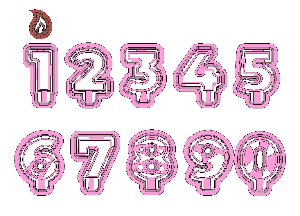 Birthday Number Candle Clay Cutter Set