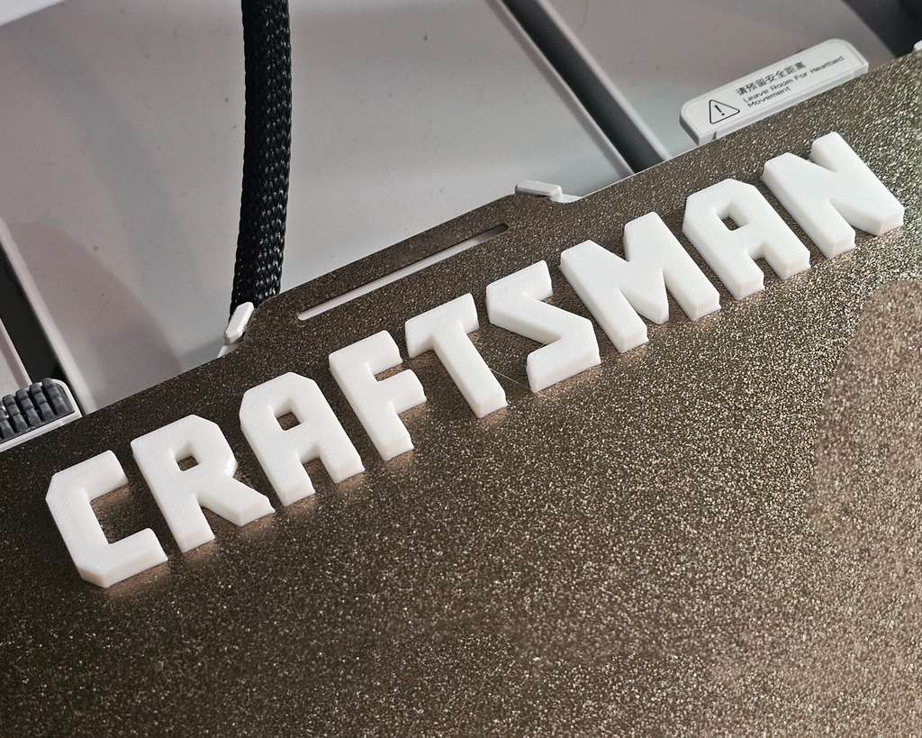 Craftsman Tools 3D Printed Logo