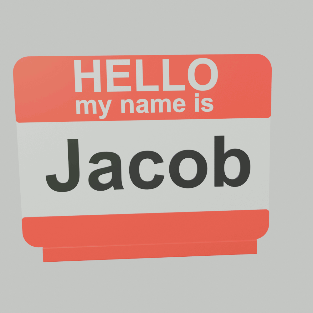Customizable Name Badge + Stand (Parametric)