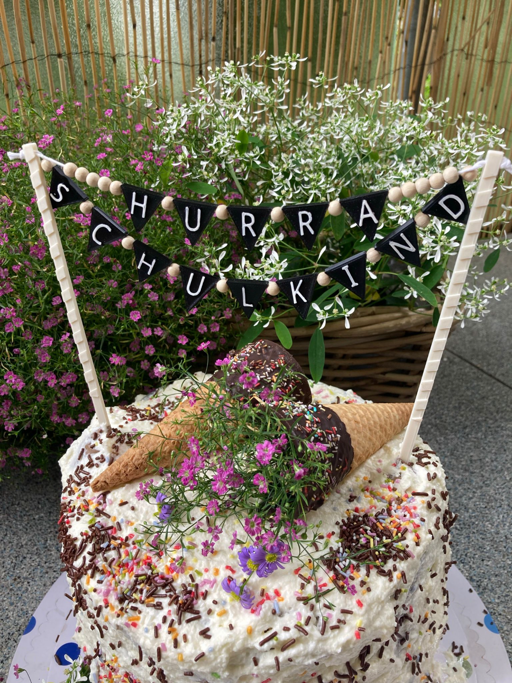 Happy Birthday ABC bunting flag pennant chain Wimpelkette