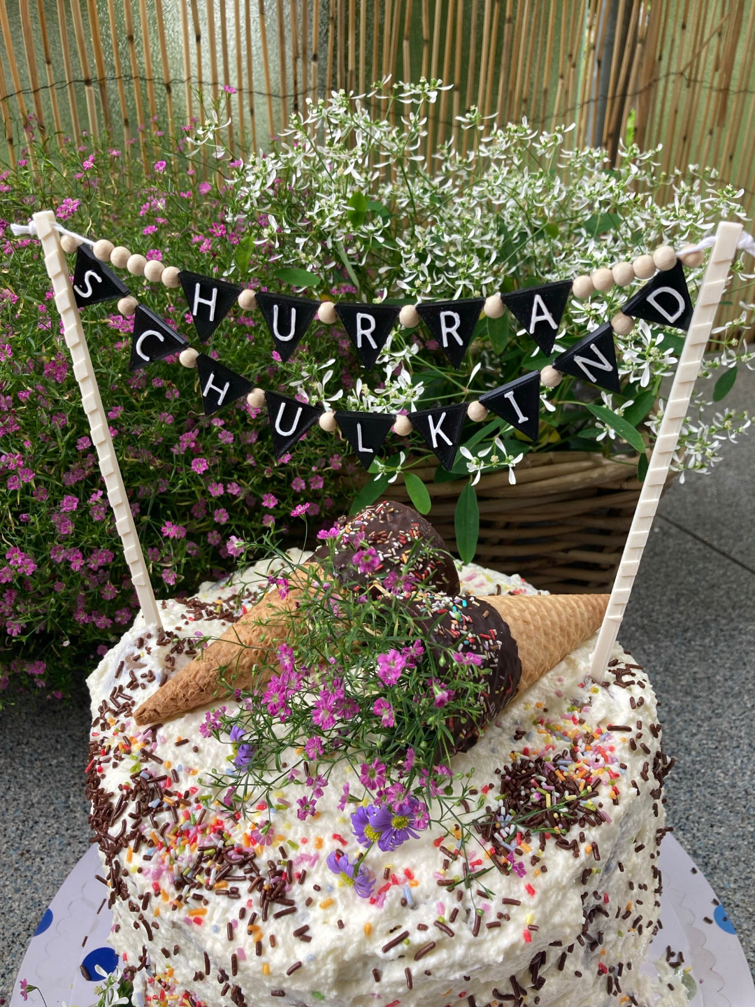 Happy Birthday ABC bunting flag pennant chain Wimpelkette