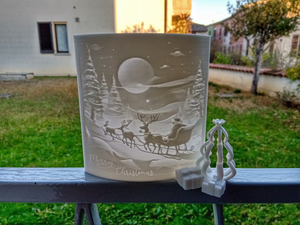 Lithophane Merry Christmas - greeting card Version 2