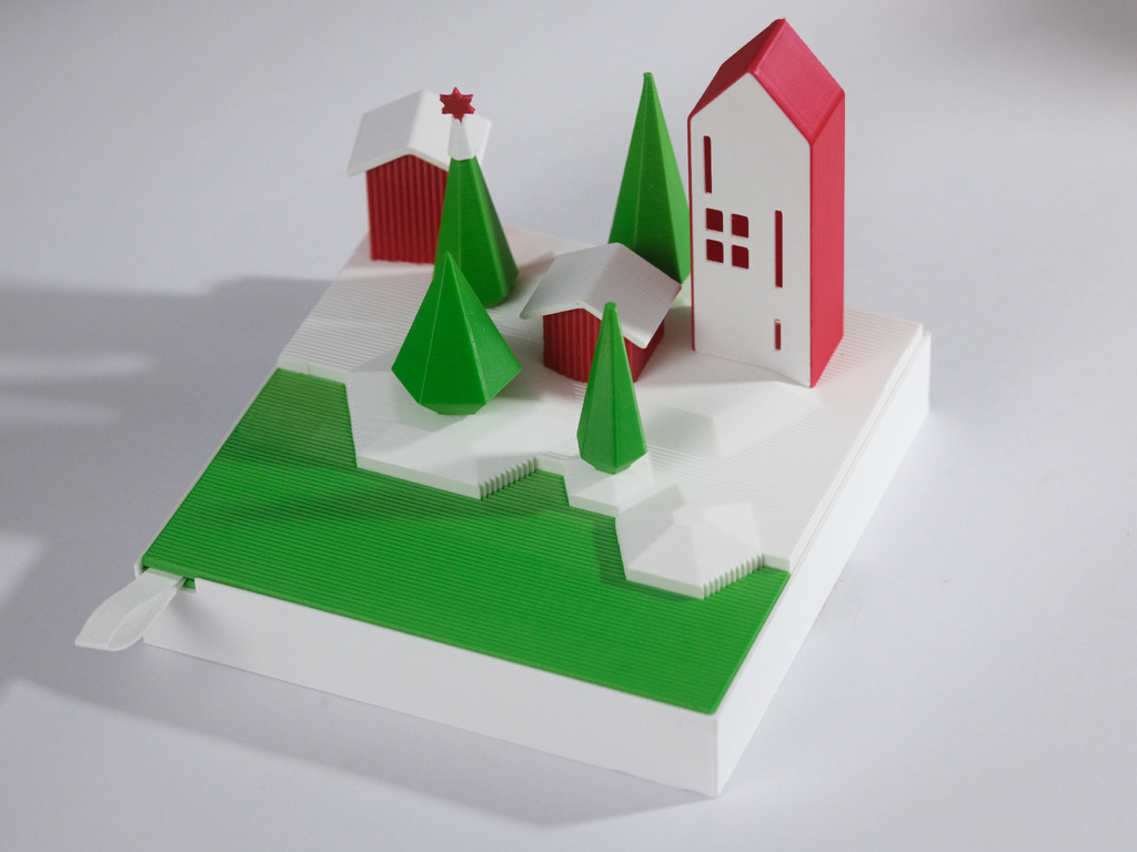 Christmas Village tray decor