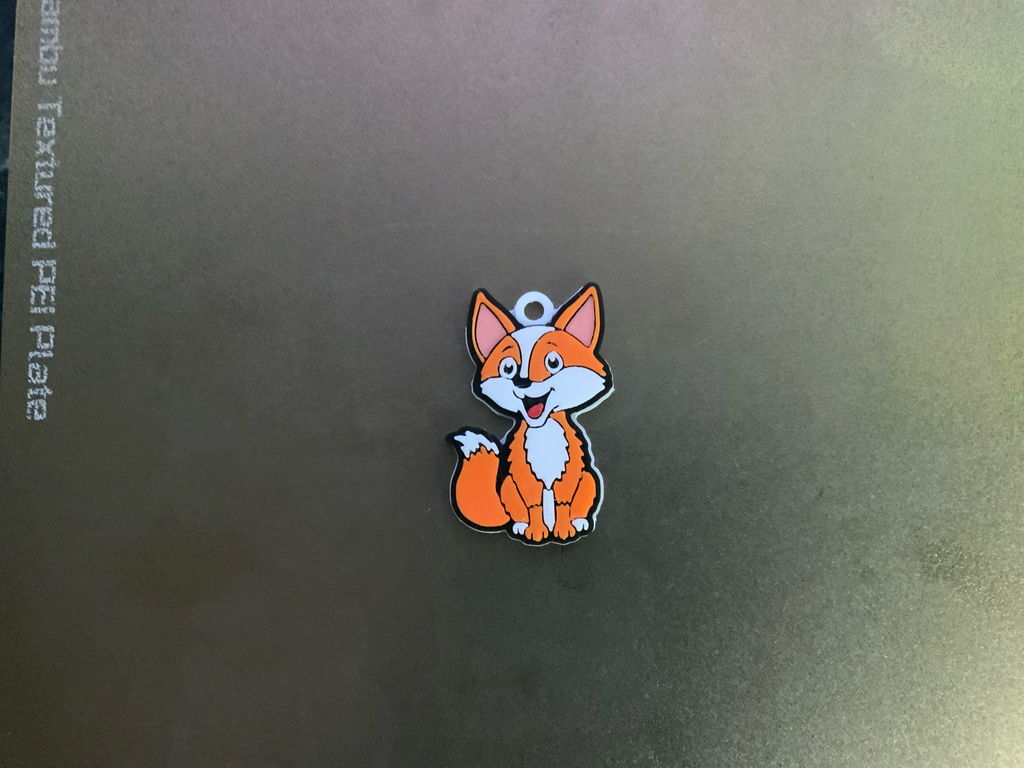 cute animal , felix the fox multicolor keychain / necklace charm (free for commercial use)