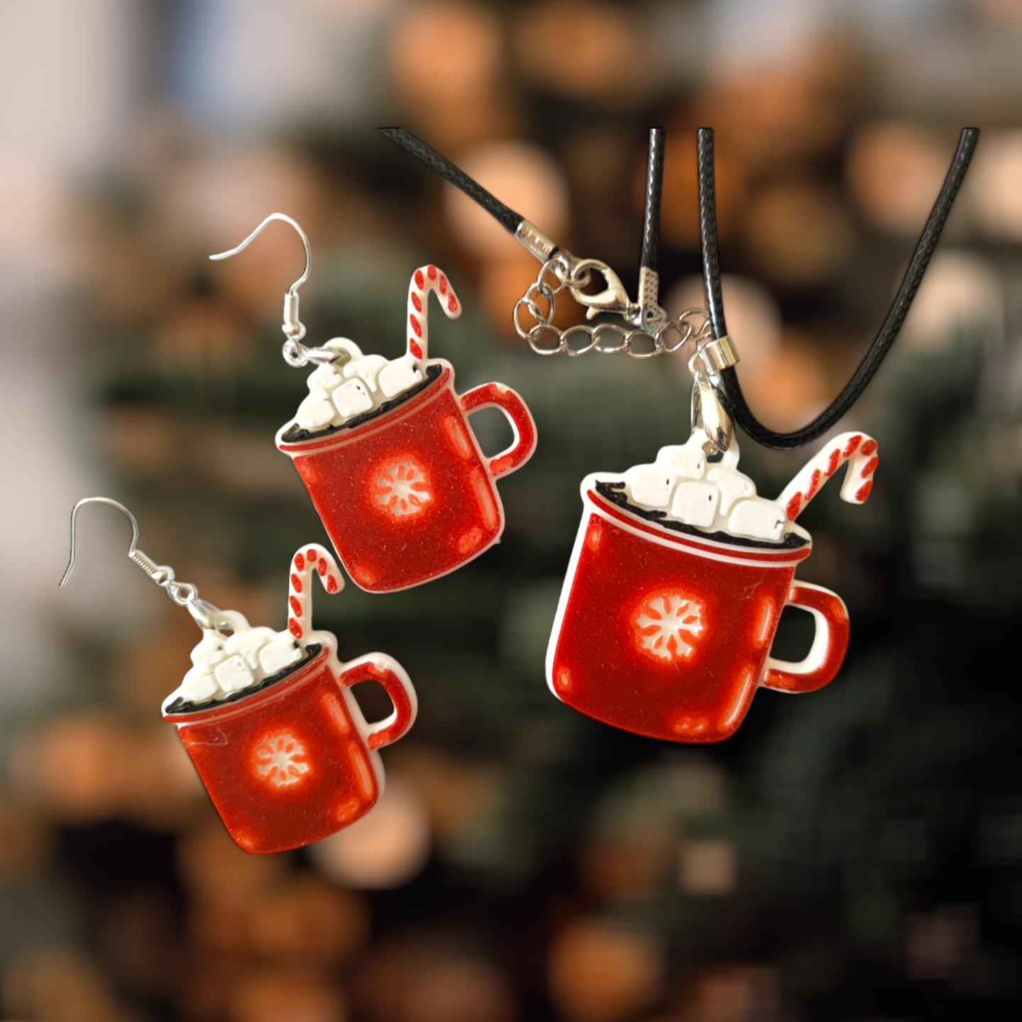 Christmas Cup - Earrings and Necklace