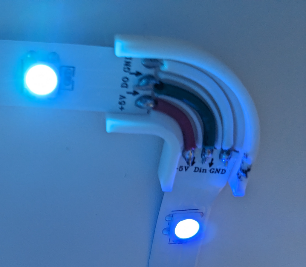 10mm 3 wire LED corner bracket, WS2812 strips