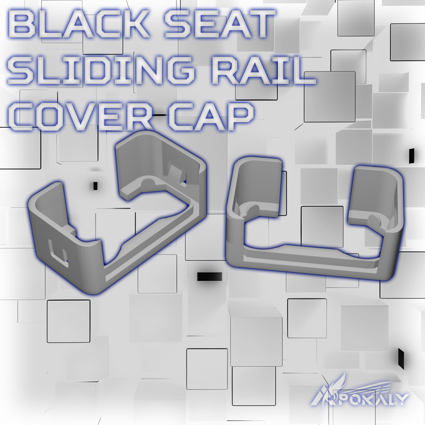 Black Seat Sliding Rail Cover Cap