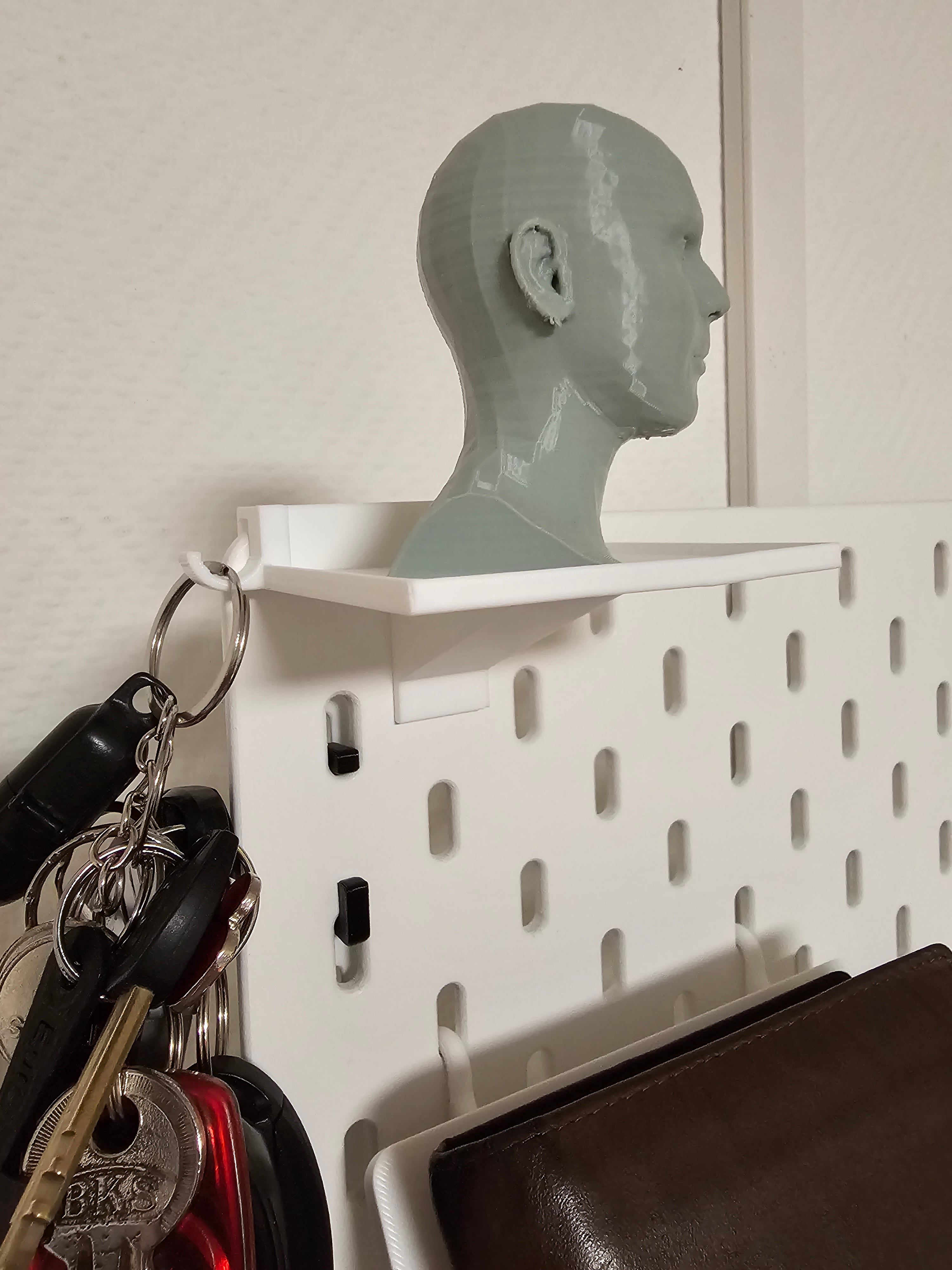 Top Shelf with Border and Key Hook (Ikea Skadis Compatible)
