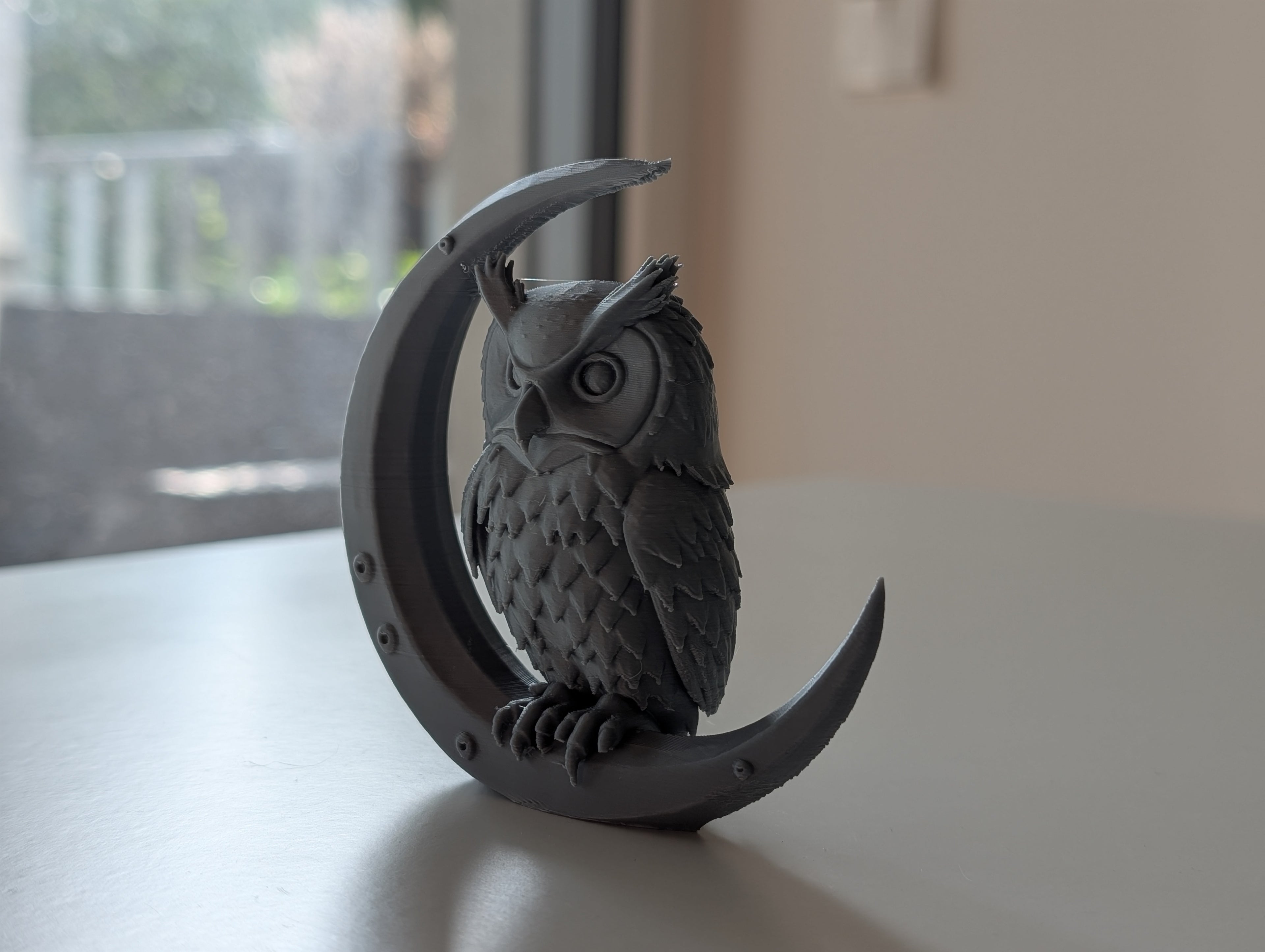 Owl on Crescent Moon
