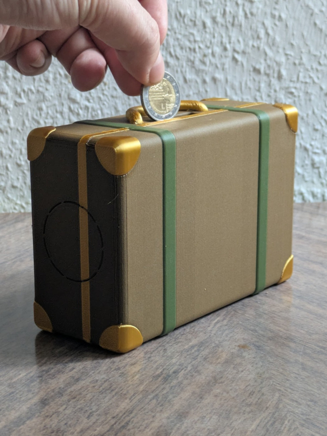 Travel Fund Piggy Bank – Old-Style Suitcase