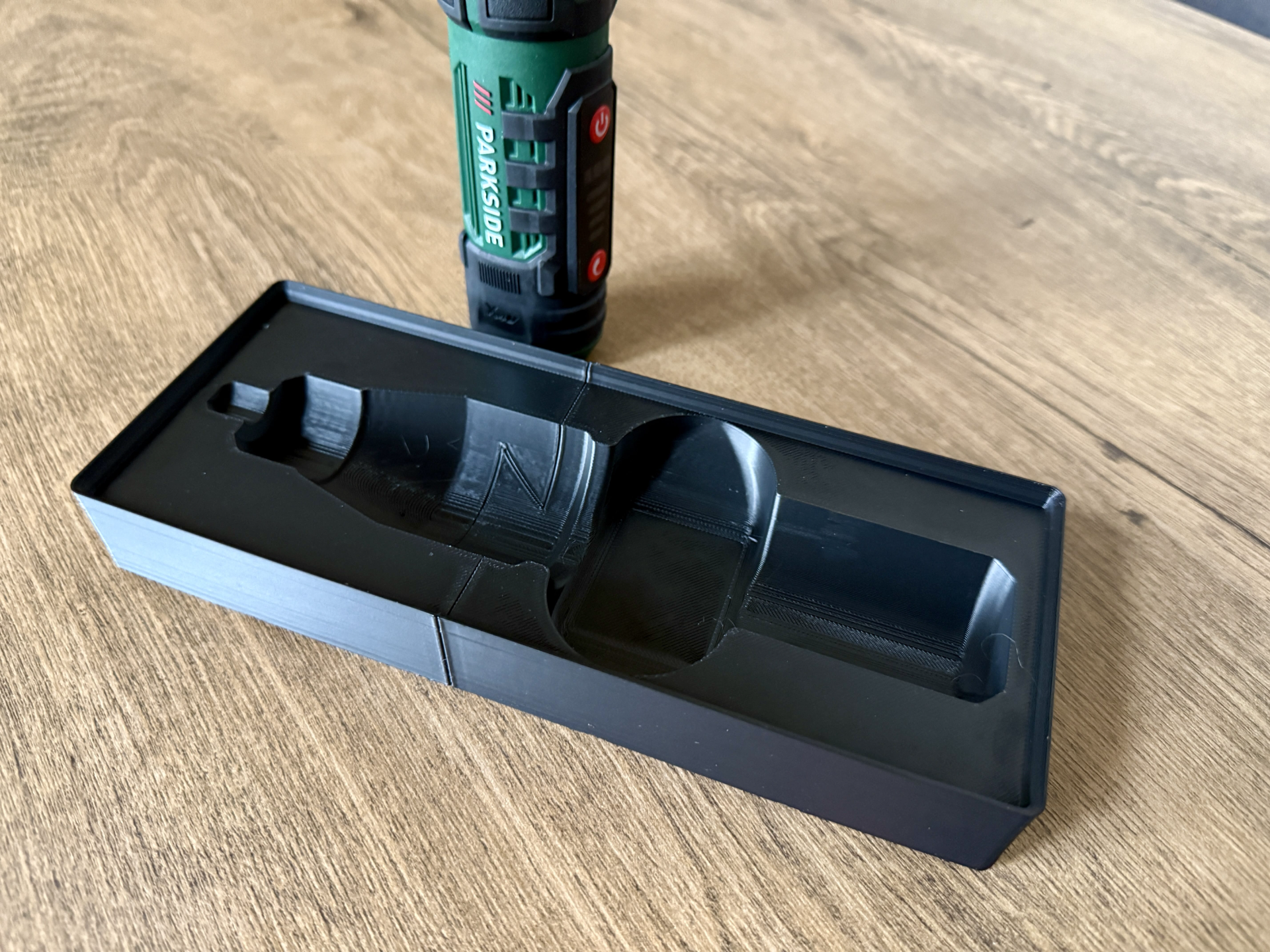 Gridfinity bin for Parkside PFBSA 4 A1 Rotary Tool