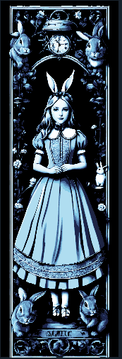 Set of 3 Bookmarks - The weird world of Alice in Wonderland tapestry style