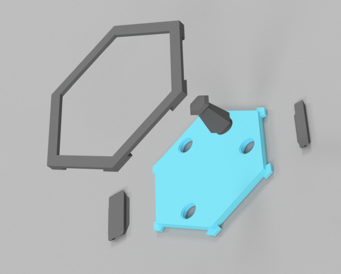 Modular coat rack - hexagonal panels, 100% printed