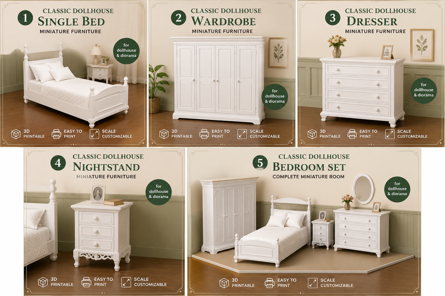 Classic Dollhouse Dresser