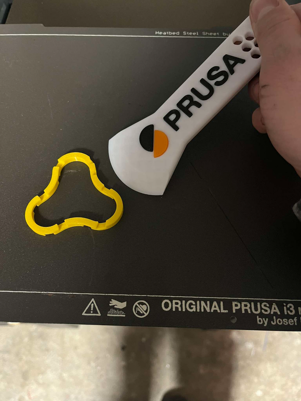 Prusa scraper for cleaning the bed