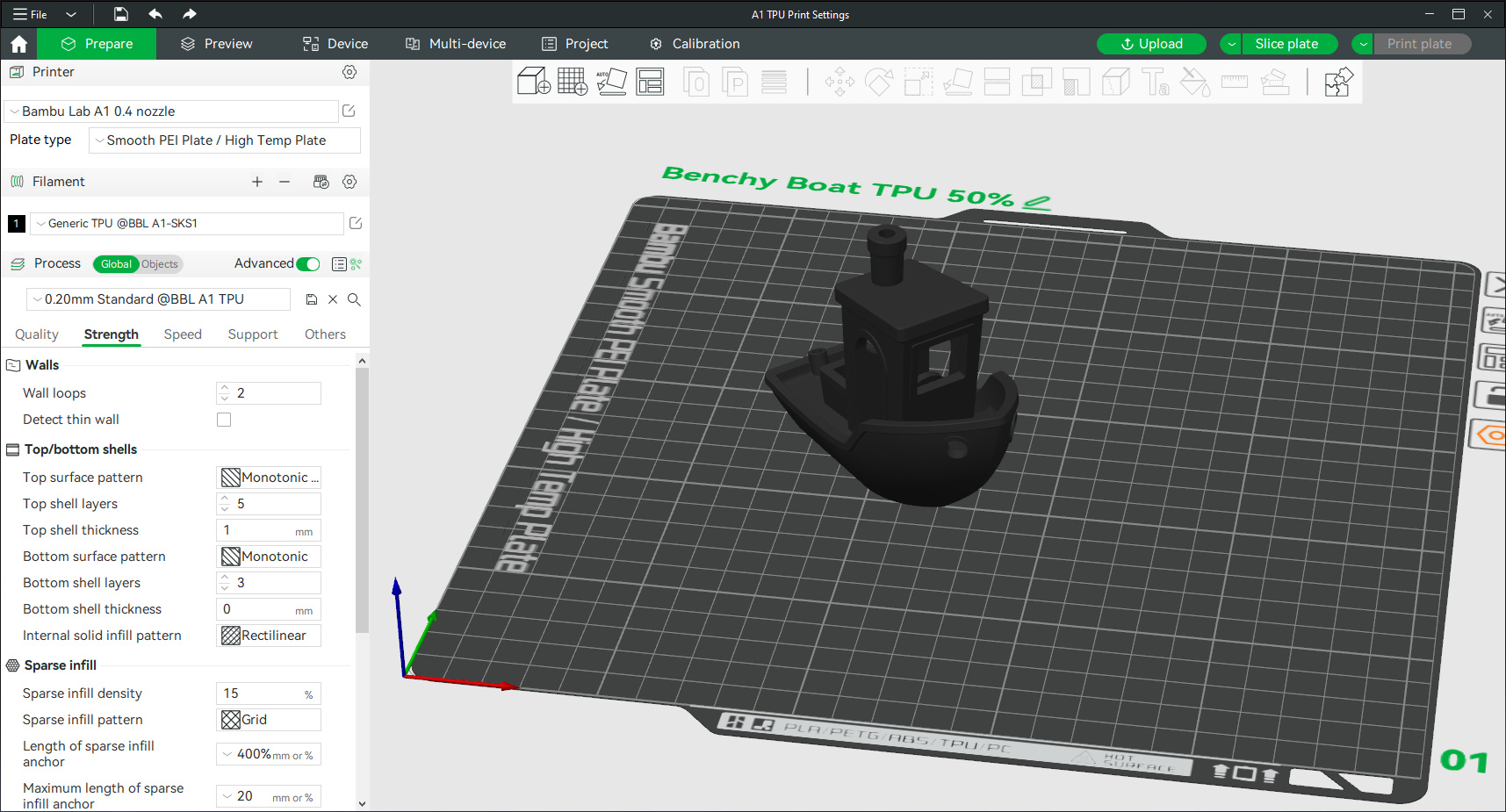 TPU Print Profile for A1