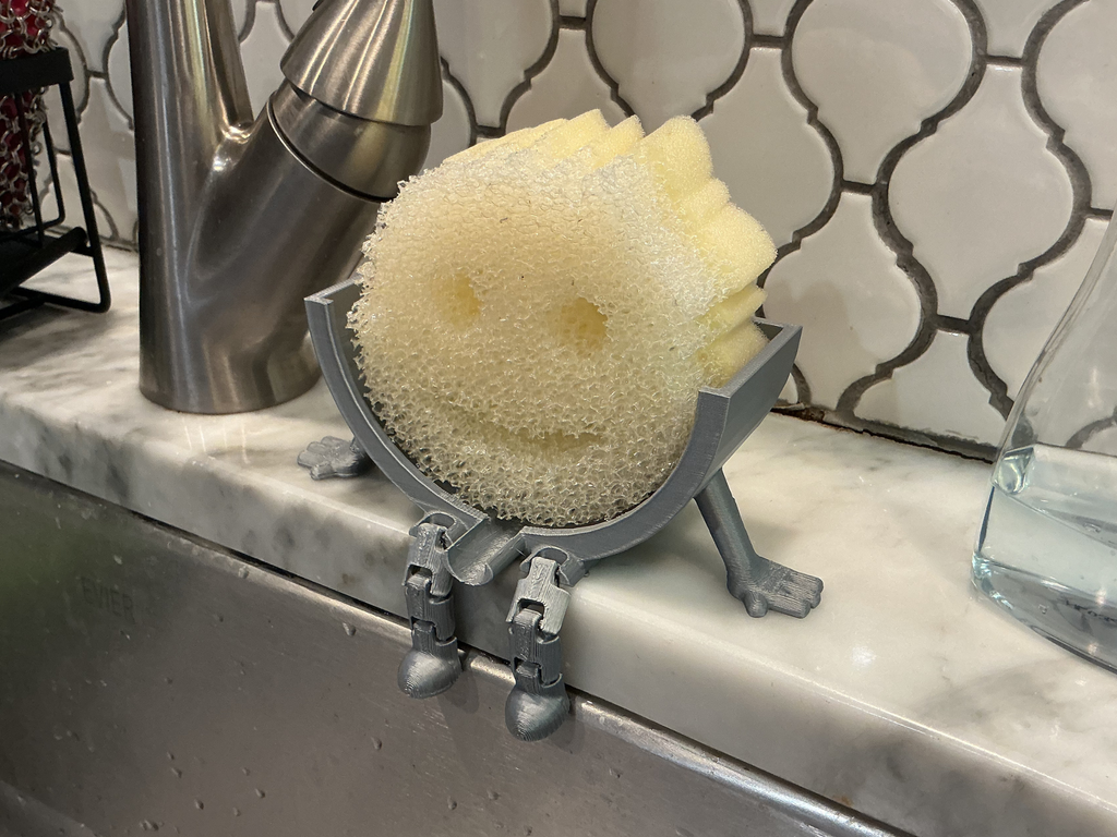 Articulated Scrub Daddy Sink Holder w/ Drain