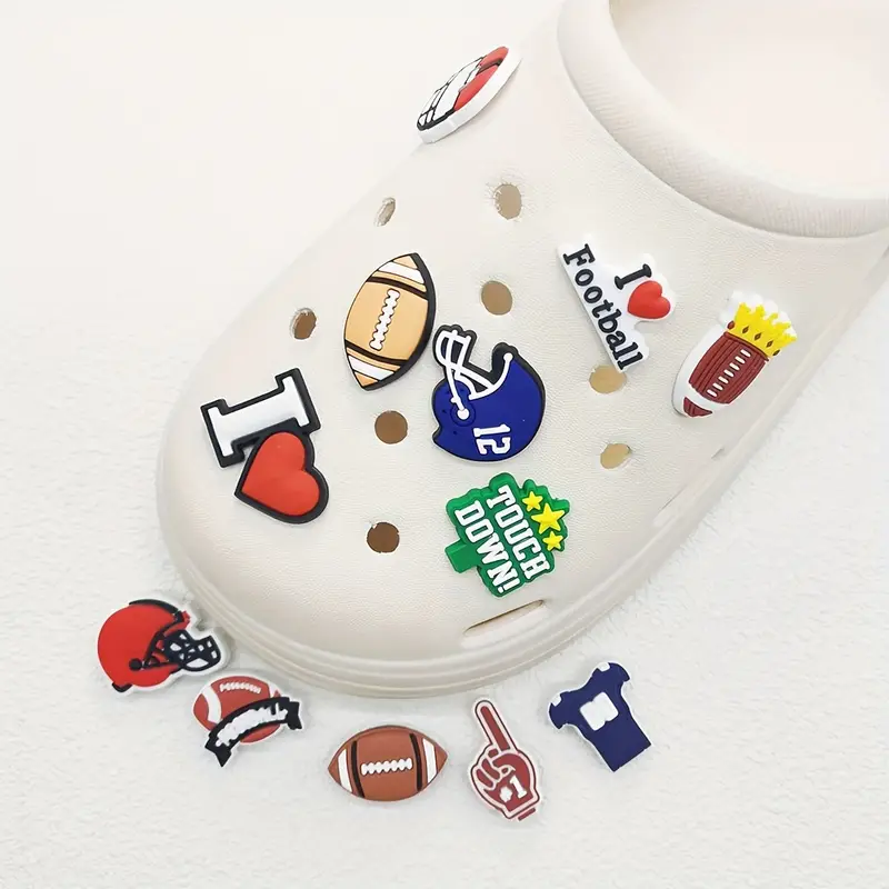 Americanfootball croc charm (multicolor)