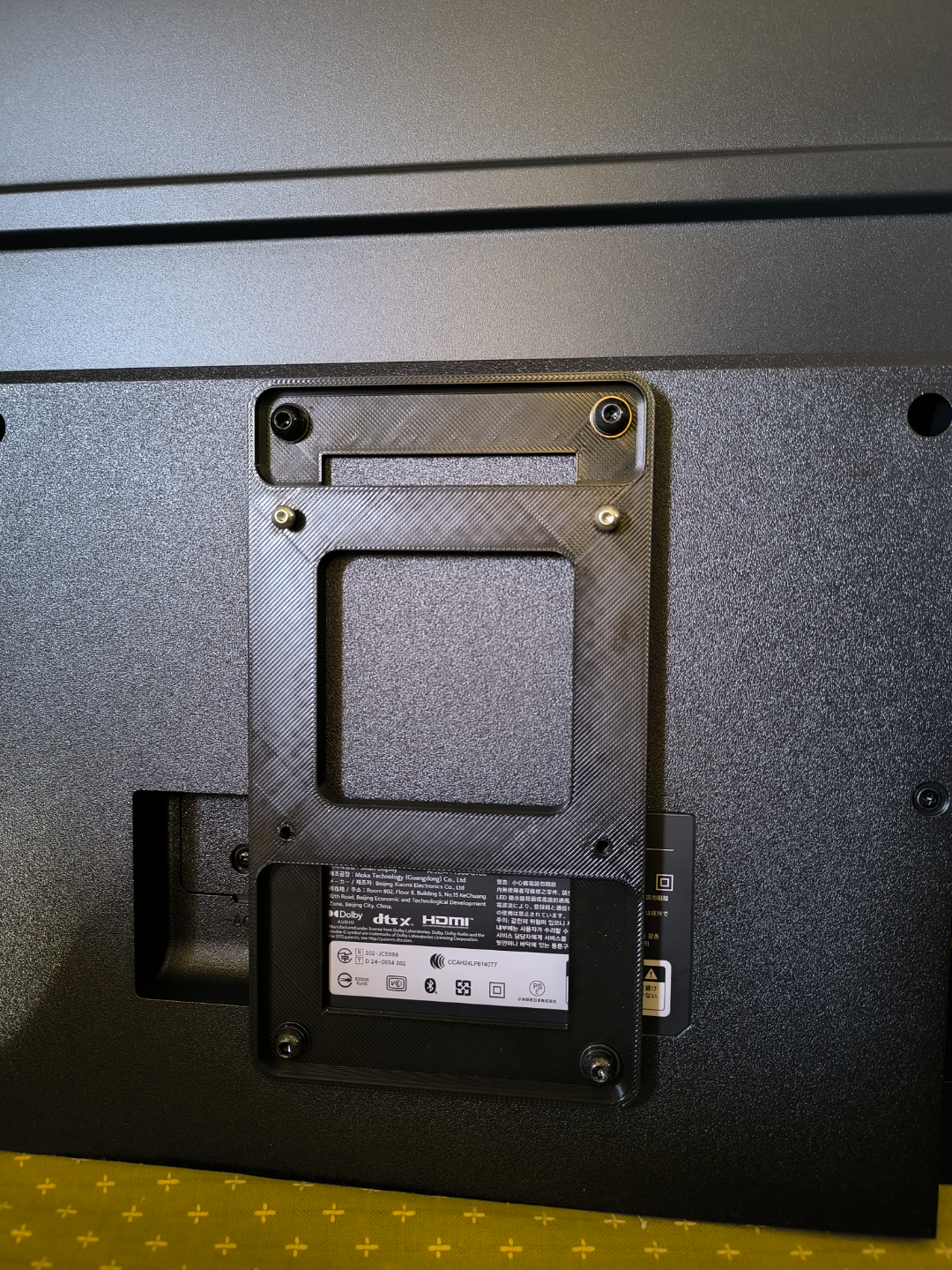 VESA Mount Adapter for XiaomiTV(200x100 → 100x100)