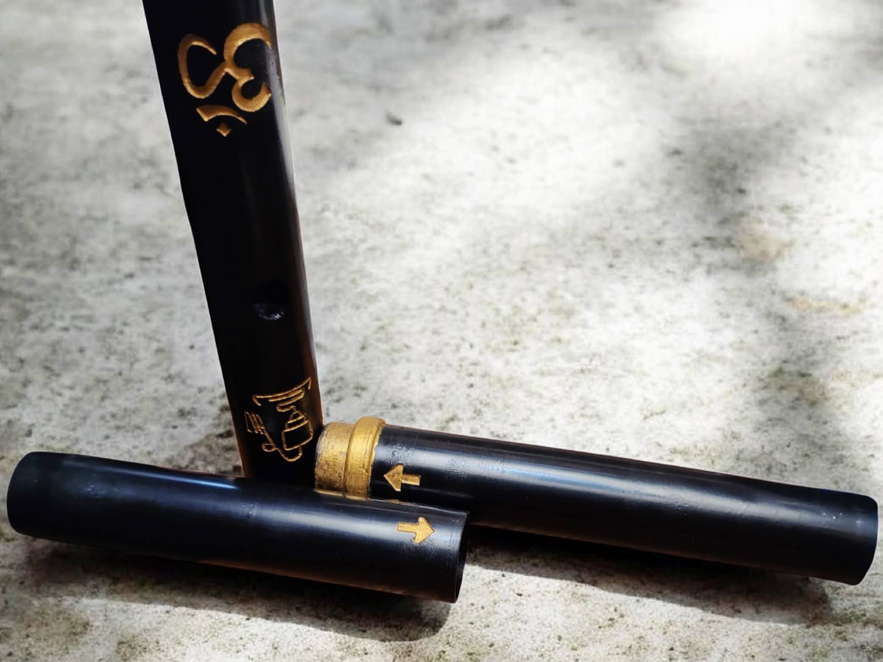 Traditional Bansuri Transverse Flute B Natural 3pc