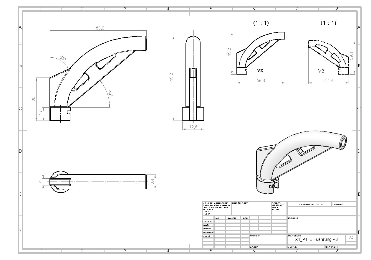 NEW - X1 PTFE Tube protection V3 (stable, medium bow) print head