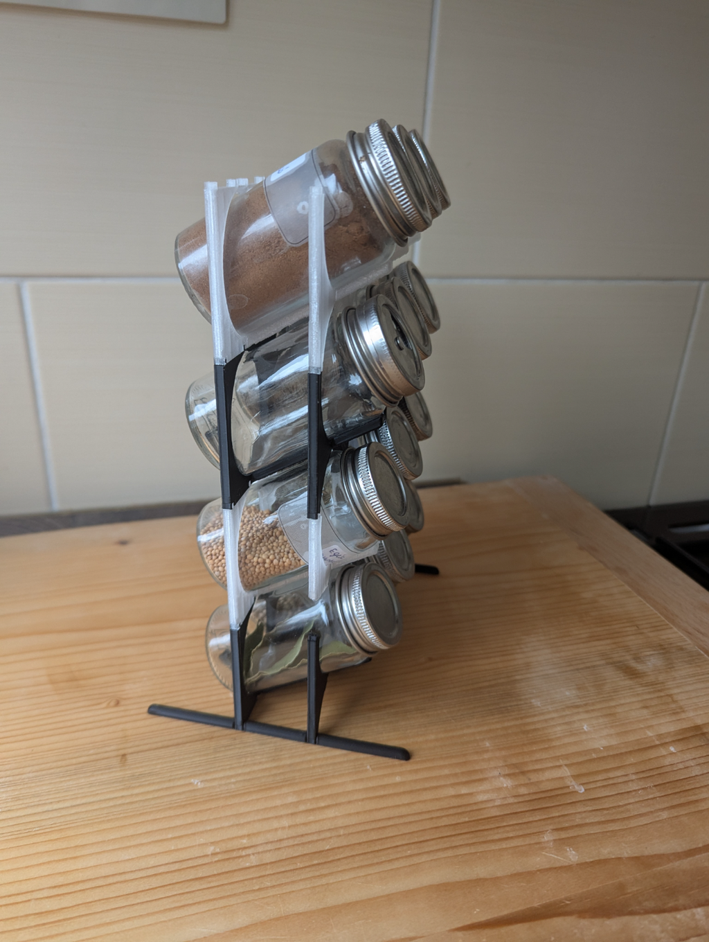 Modular spice rack for IKEA spice jars