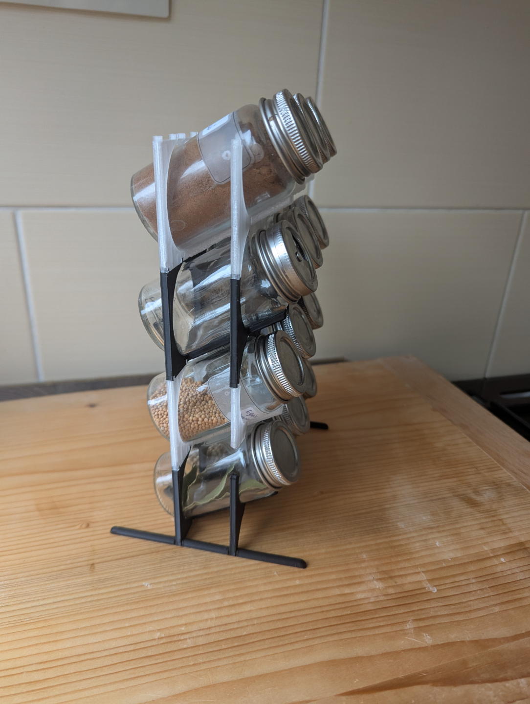 Modular spice rack for IKEA spice jars