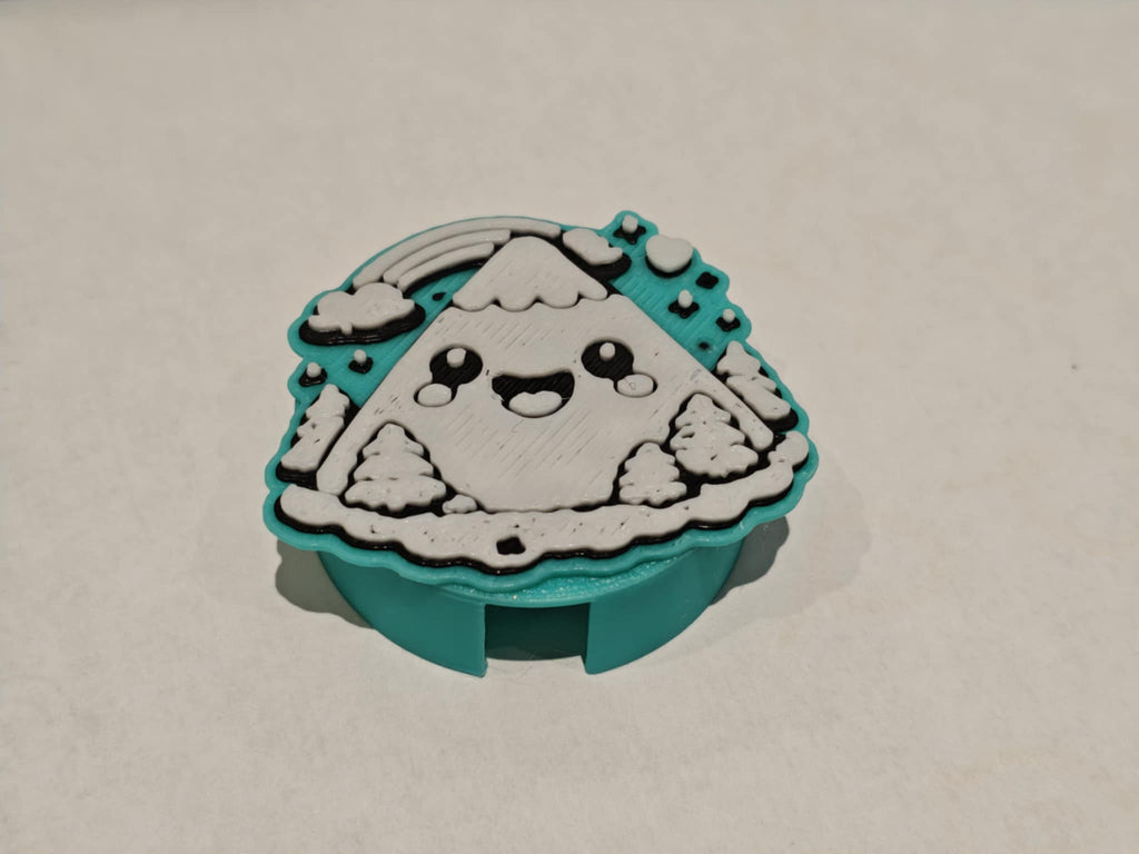 Happy mountain retractable badge