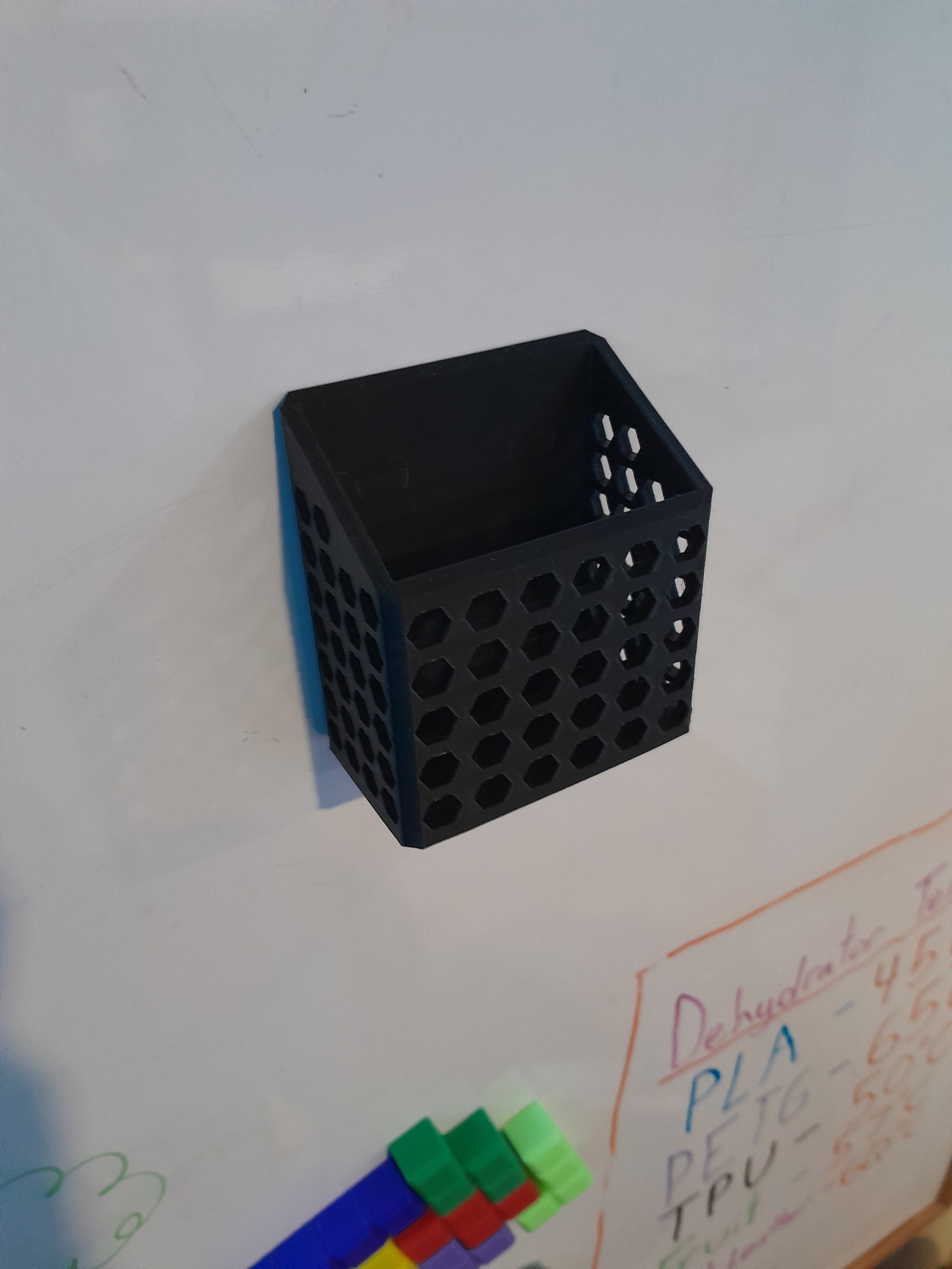 Magnetic whiteboard bin