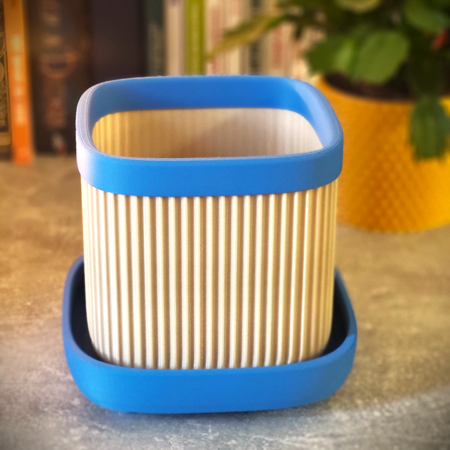 Mid-Century Square Planter with drainage and legs