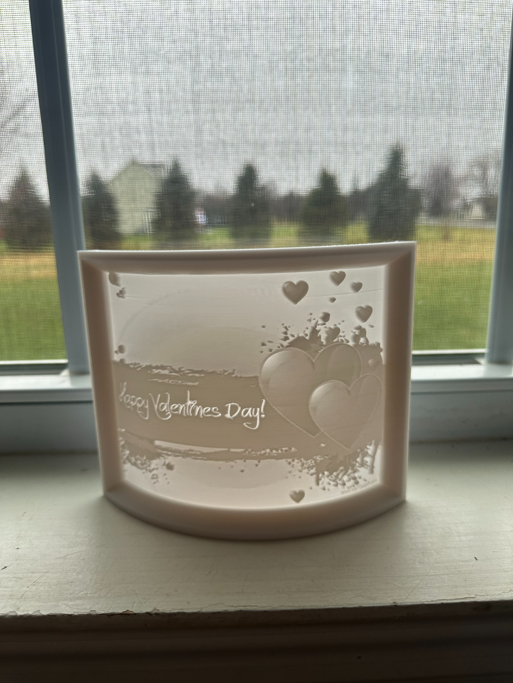 Valentines Day curved lithophane