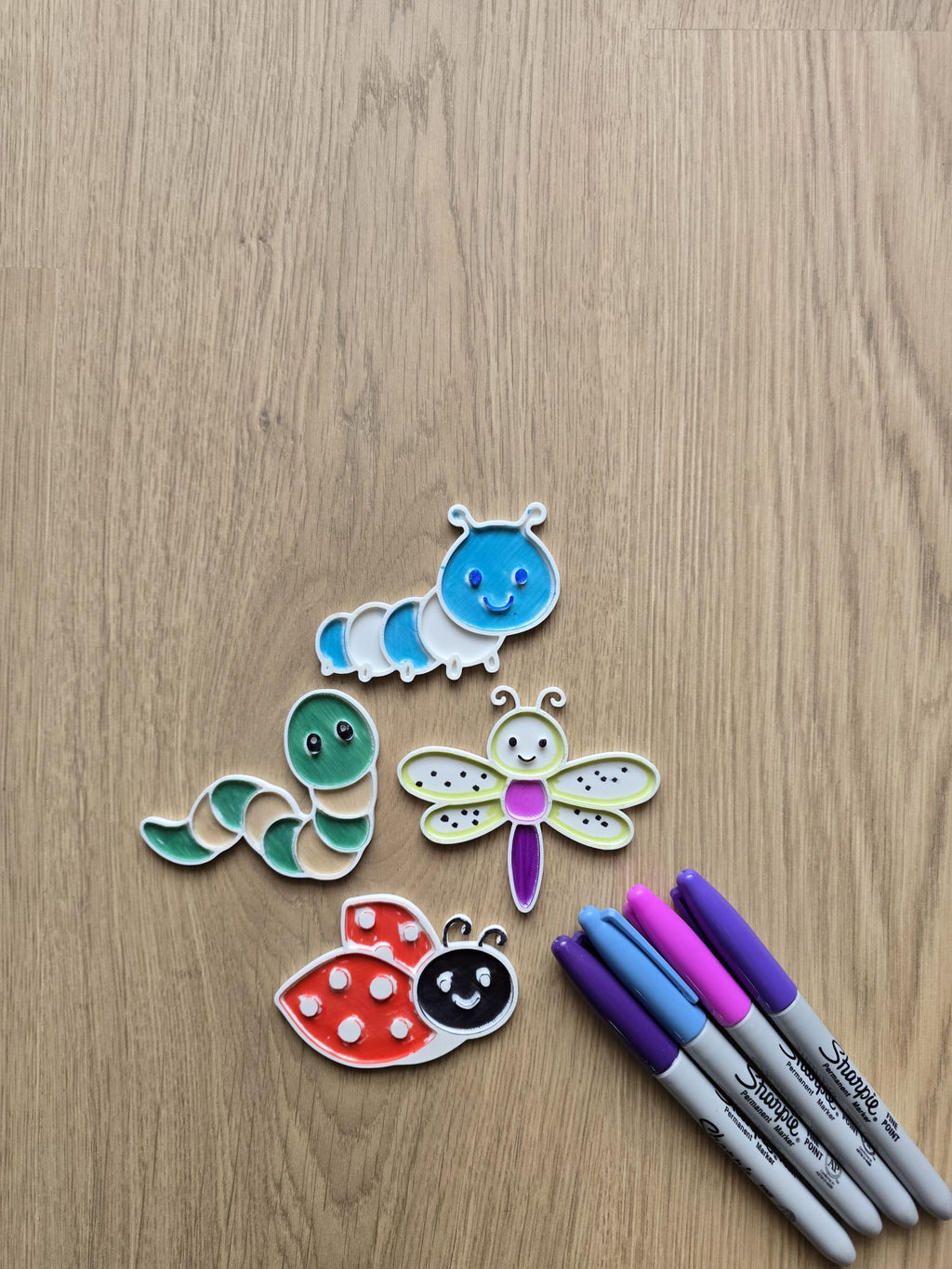 Cute Bugs Insect Marker Coloring Lady Bug Worm