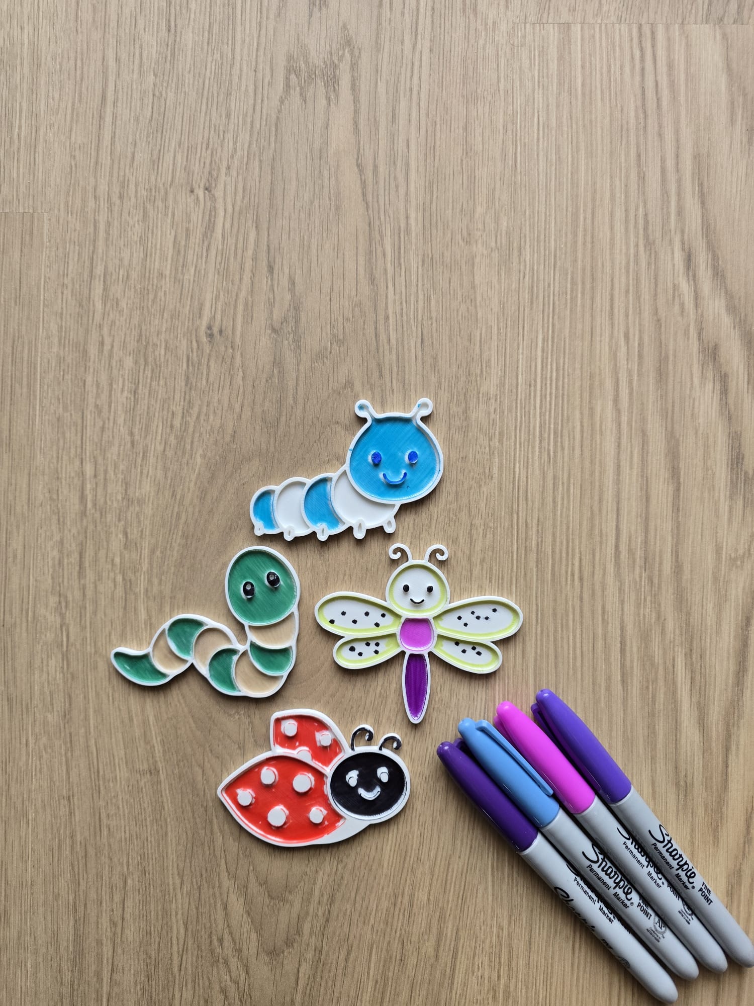 Cute Bugs Insect Marker Coloring Lady Bug Worm