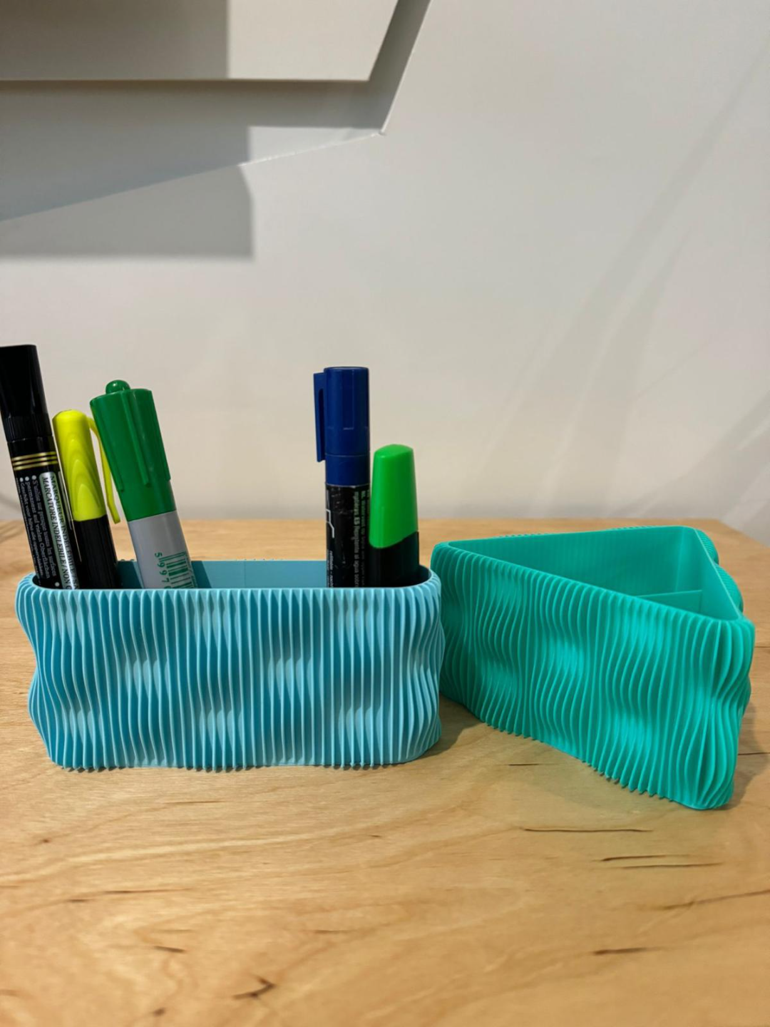modern ribbed pen cup