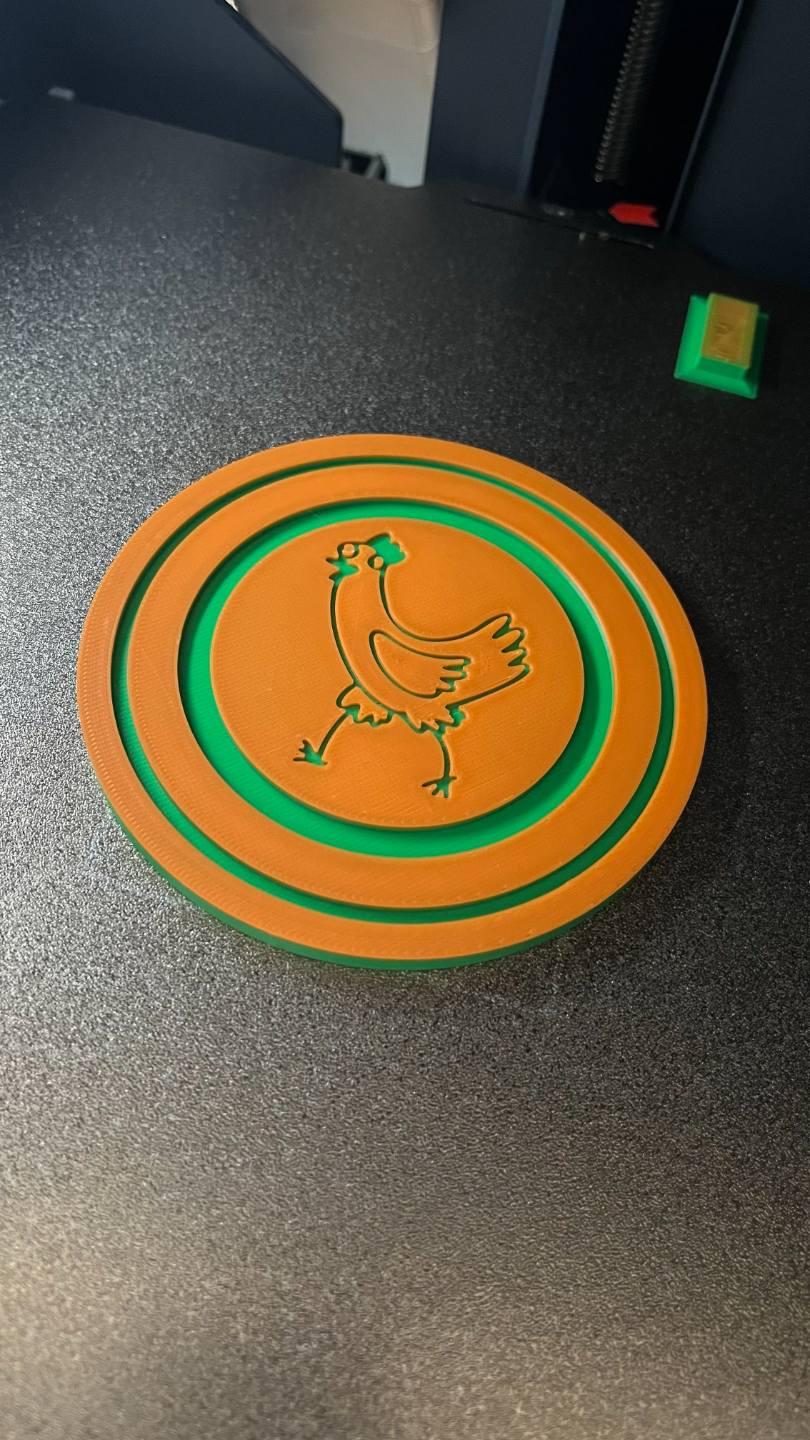 Cup holder with chicken image