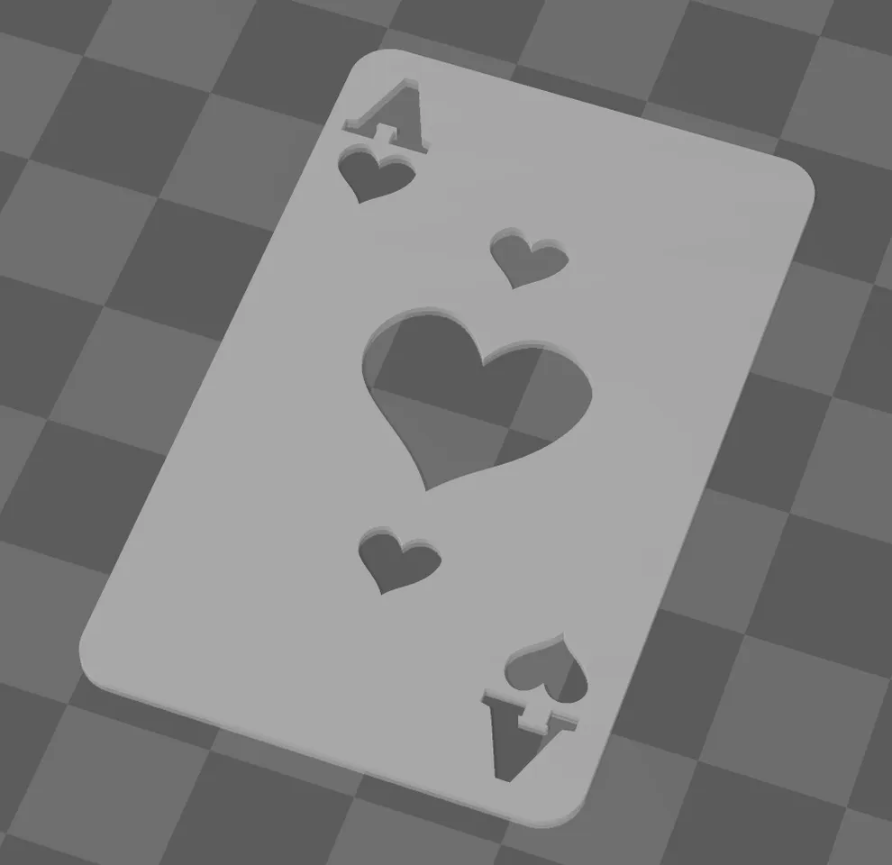 Ace/ 3 of hearts stencil