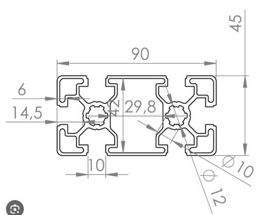 passe câble pour rail T-slot DIN Rexroth Boch