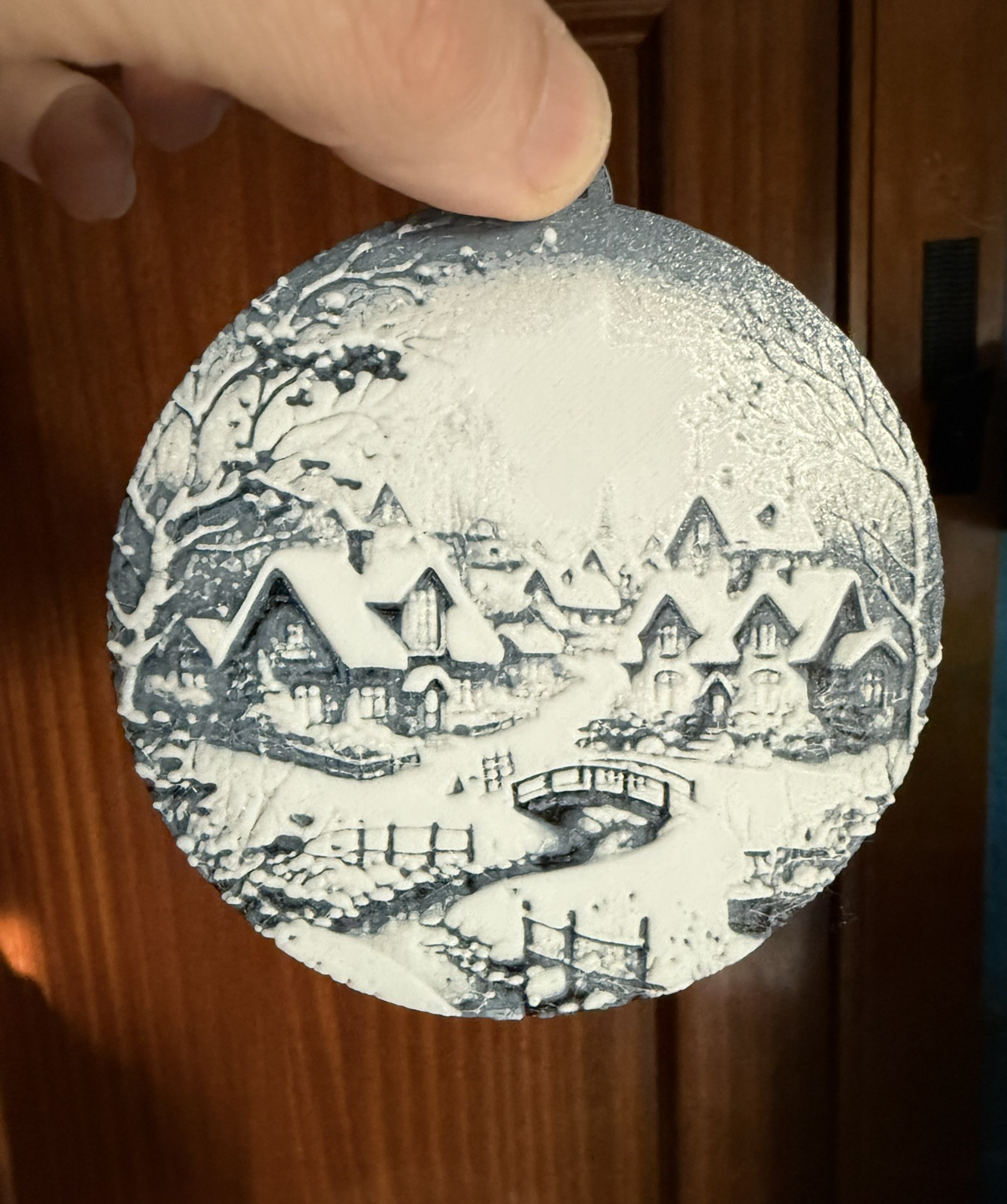 snow globe christmas landscape hueforge