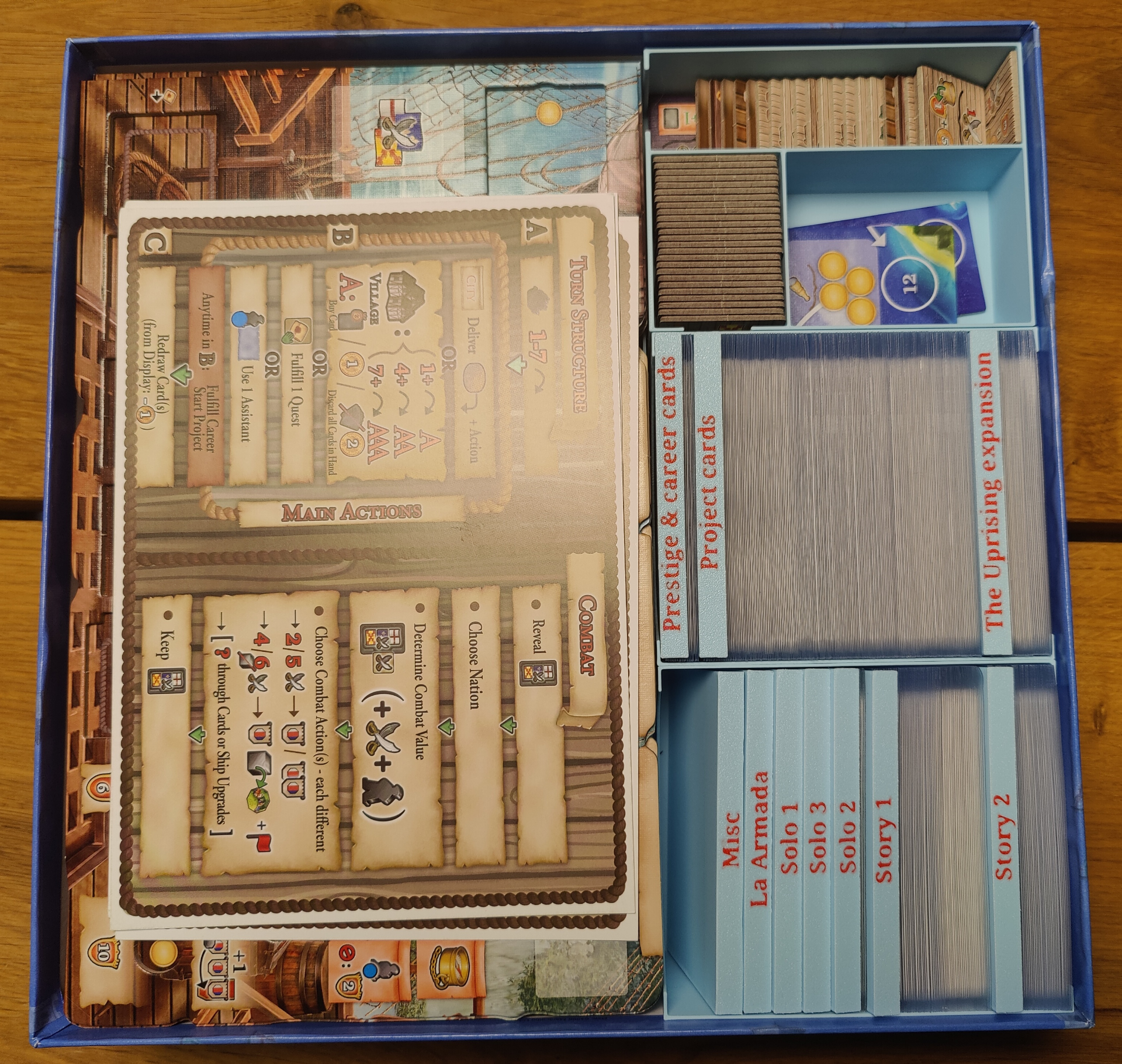Maracaibo insert - All expansions, metal coins, and large sleeves