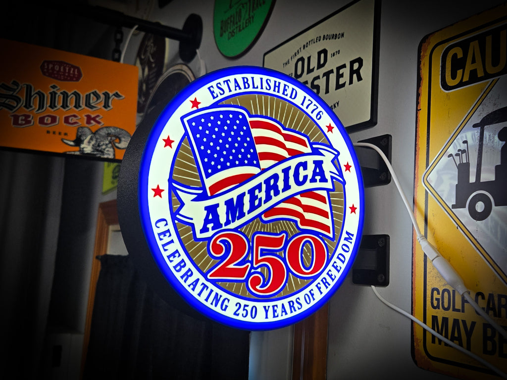 AMERICA 250 Anniversary ~ 2-Sided Round Lightbox