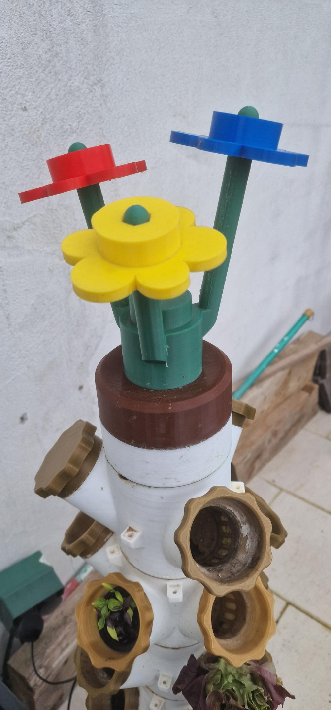 Hydroponic Tower Lid Legoflower Connection Blume