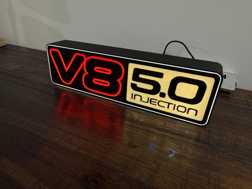 Holden Commodore V8 5.0L Badge - Light up Sign