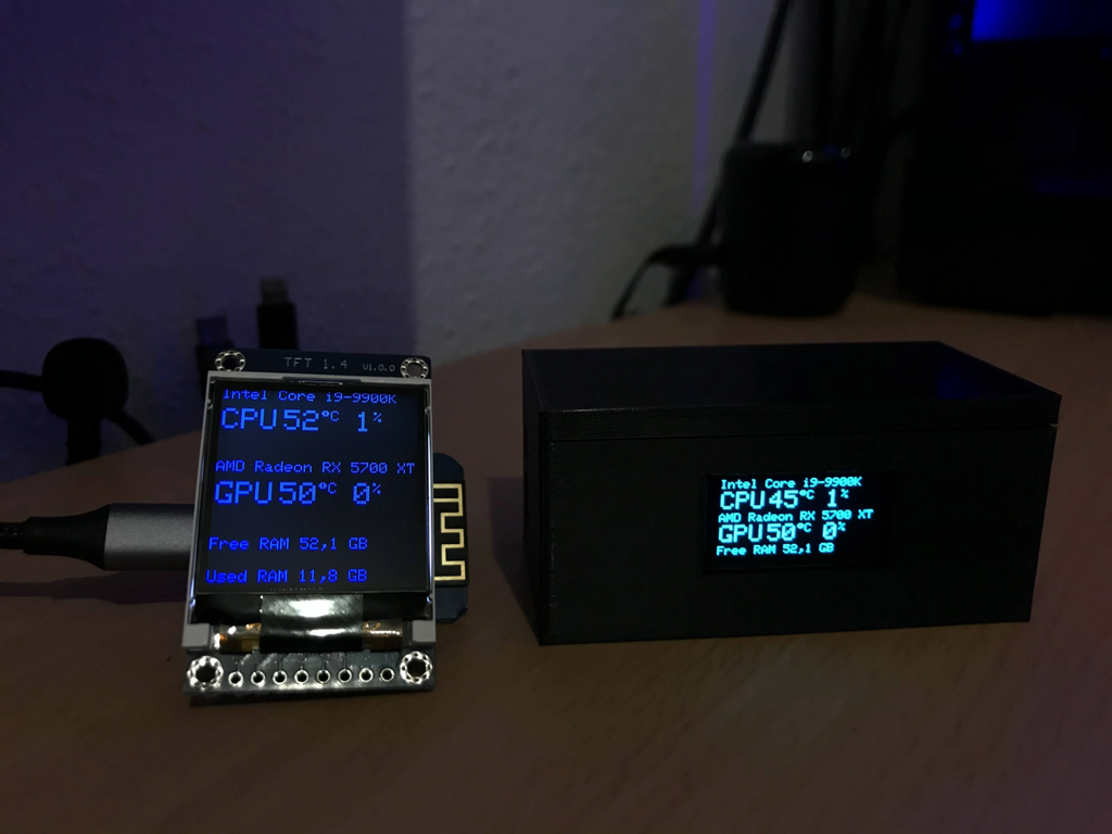 Wi-Fi Hardware Monitor Wemos D1 R1 Mini (ESP8266)