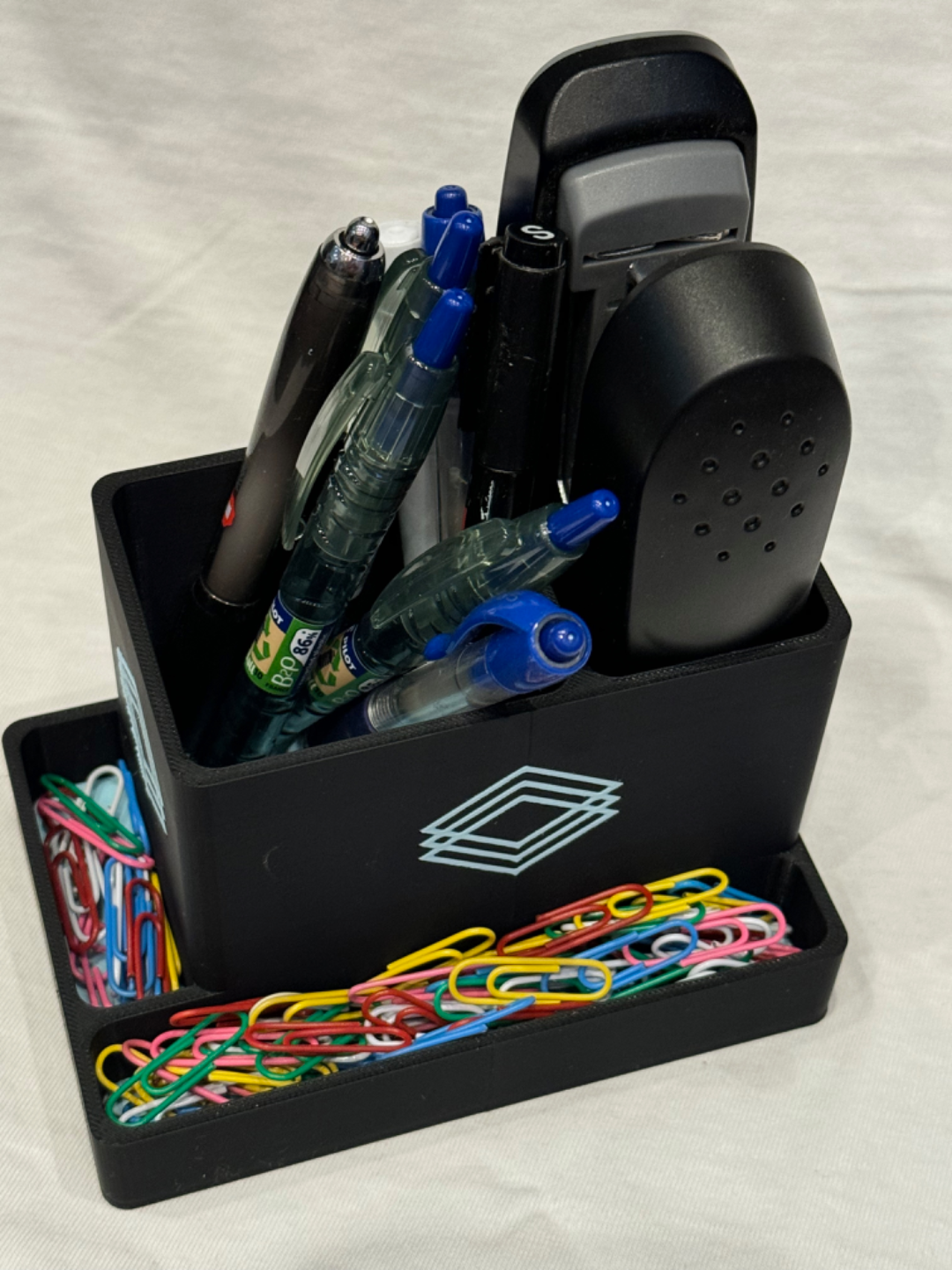 Pen Holder with Stapler and Paper Clip Box