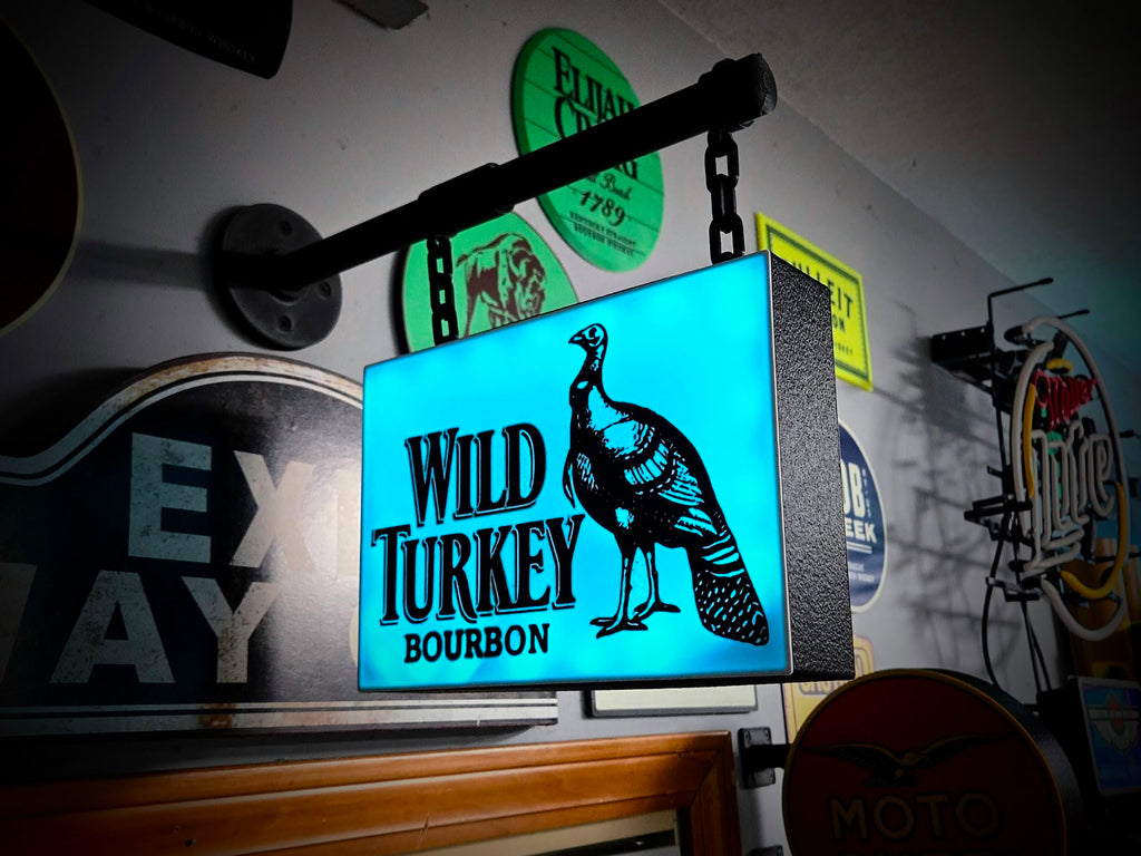 WILD TURKEY ~ 2-Sided Hanging Pub Style Lightbox