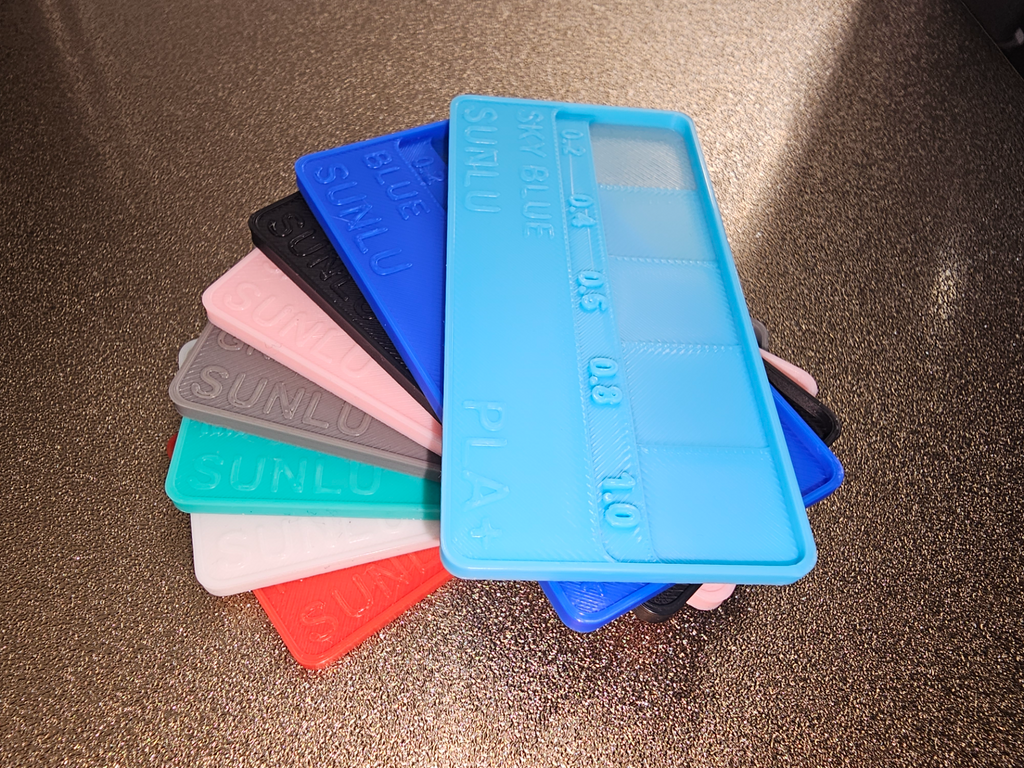 SUNLU Filament Swatches