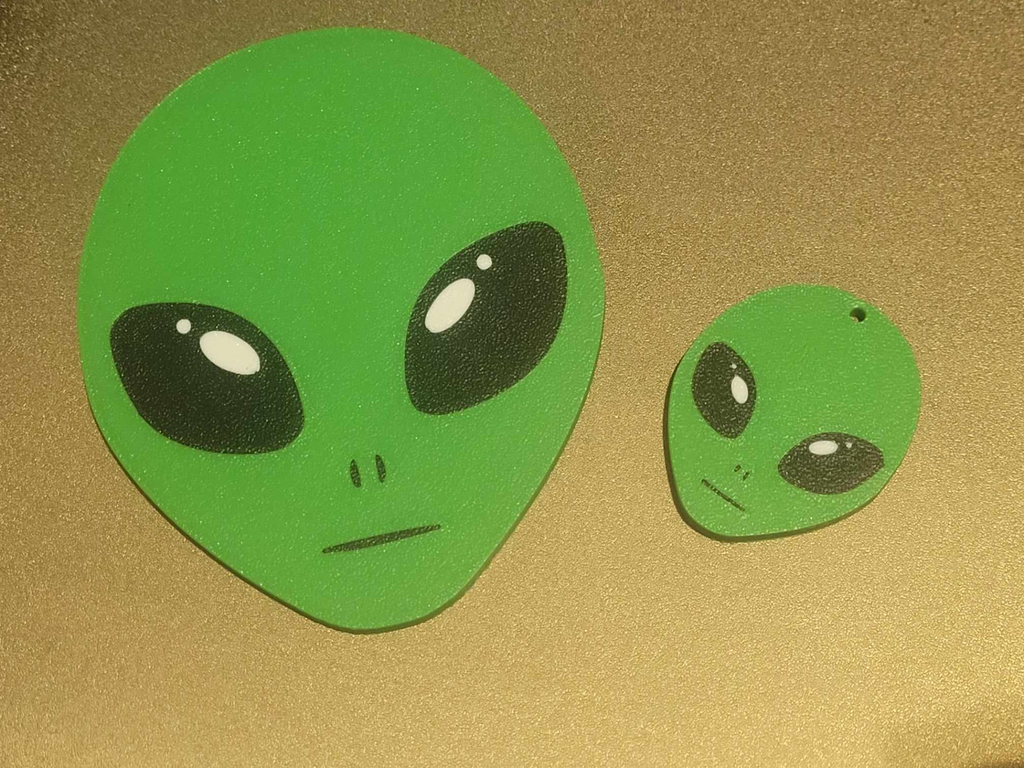 Adorable Alien Head Decal/Magnet and Keychain