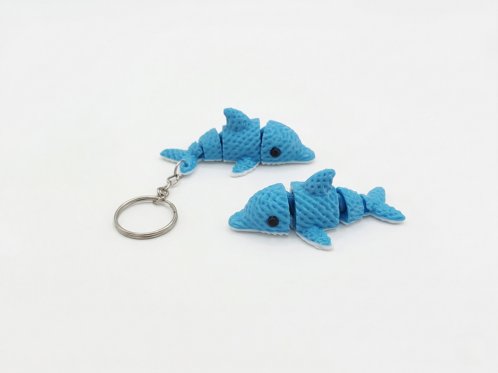Mini knitted flexi dolphin + keychain