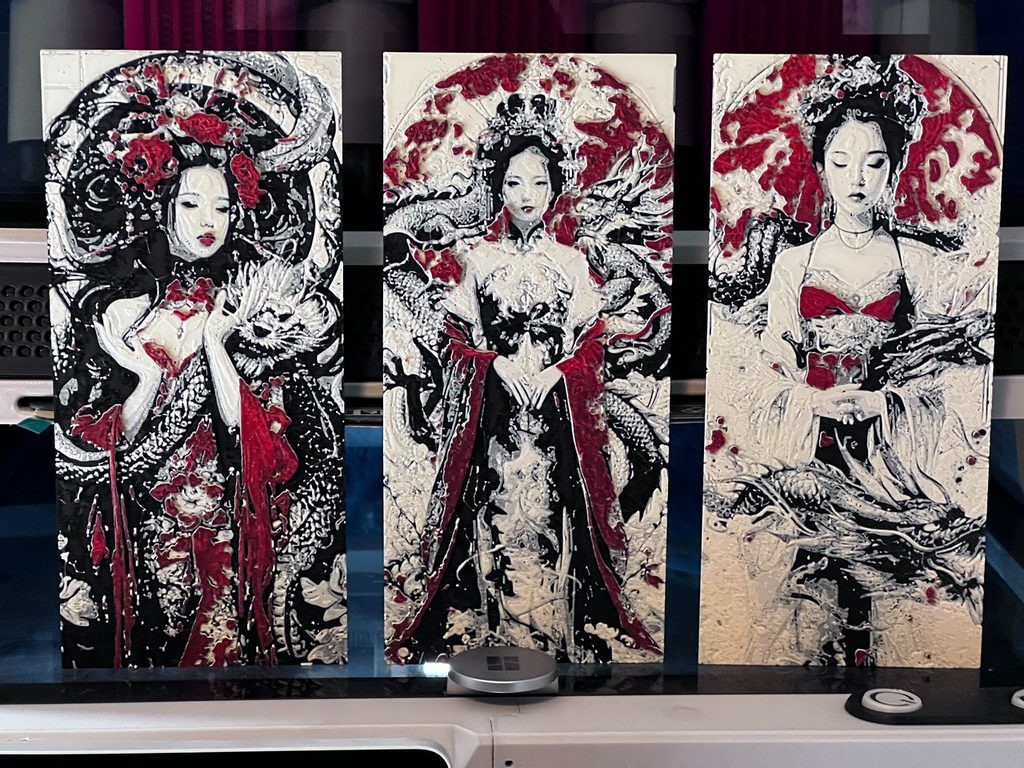 chinese dragon and chinese girl hueforge